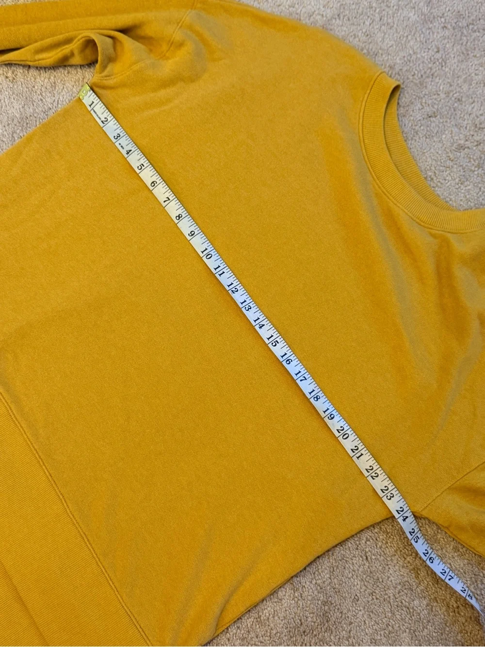 Time and Tru Fall Yellow Crew Neck Pullover Sweatshirt Long Sleeve Relaxed Fit L